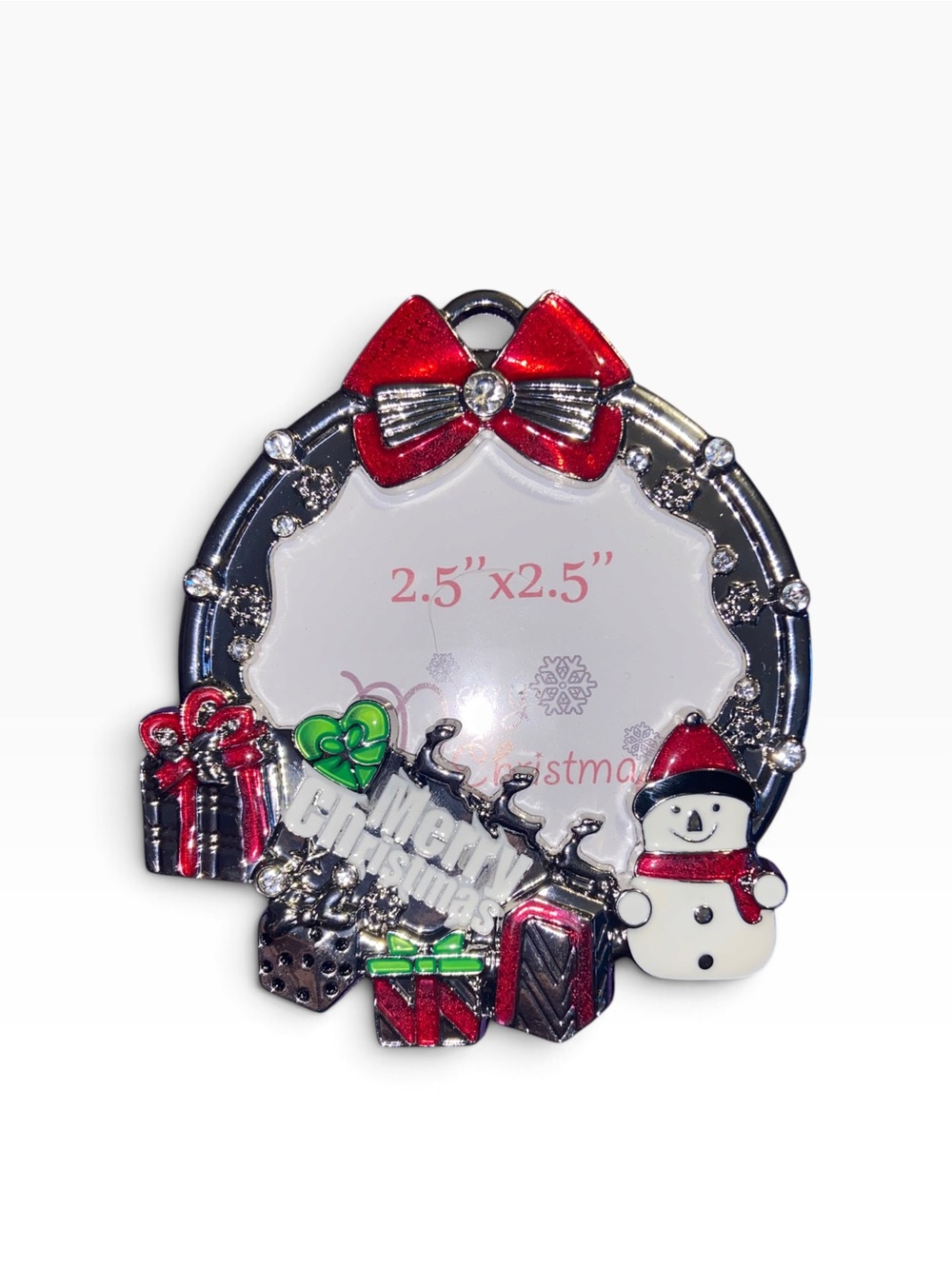Christmas Snowman Photo Frame Ornament -